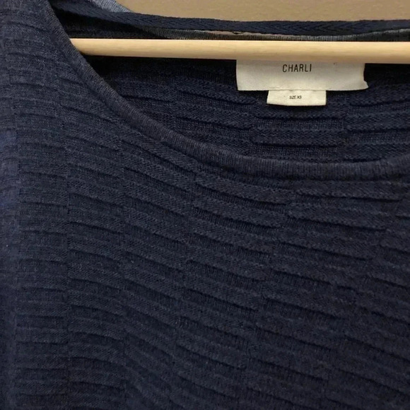 Charli London  blue textured wool blend sweater - Picture 3 of 6